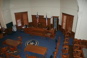 [Looking Down on Courtroom]