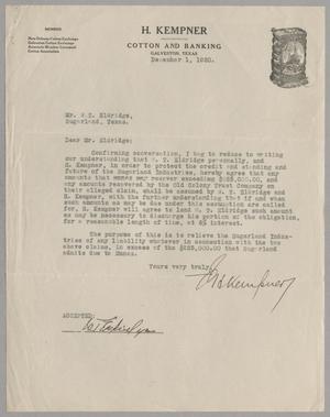 [Letter from I. H. Kempner to W. T. Eldridge, December 1, 1920]