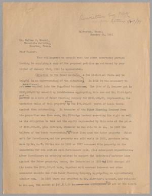 Primary view of object titled '[Letter to Walter F. Woodul, January 25, 1941]'.