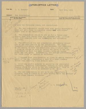 [Letter from Isaac Herbert Kempner Jr., to Isaac Herbert Kempner, June 1, 1953]