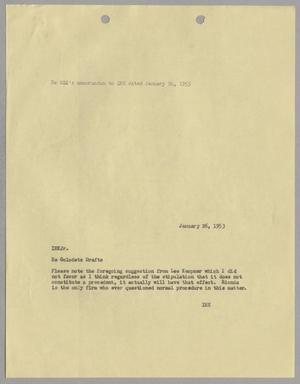 [Letter from I. H. Kempner to I. H. Kempner, Jr., January 26, 1953]