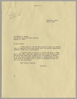 [Letter from Isaac Herbert Kempner to Walter F. Woodul, July 6, 1960]