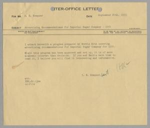 [Letter from Isaac Herbert Kempner Jr. to Isaac Herbert Kempner, September 24, 1953]