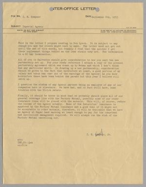 [Letter from Isaac Herbert Kempner Jr. to Isaac Herbert Kempner, September 8, 1953]