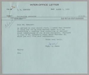 [Letter from Thomas Leroy James to Isaac Herbert Kempner, March 3, 1960]