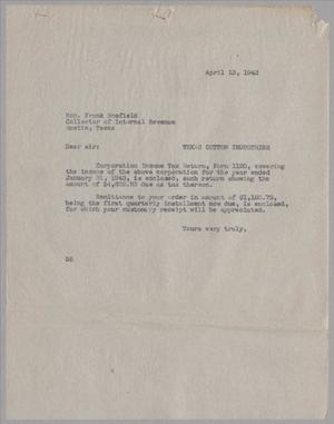 [Letter from Harris L. Kempner, Jr. to Frank Scofield, April 13, 1943]