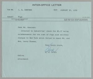 [Letter from Gus A. Stirl to Isaac Herbert Kempner, January 30, 1962]