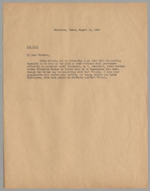 [Letter to Isaac Herbert Kempner Jr., August 11, 1945]