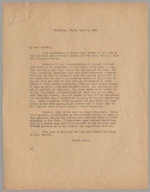 [Letter from Isaac Herbert Kempner to Isaac Herbert Kempner Jr., April 2nd, 1945]
