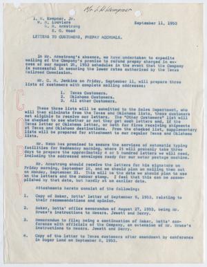[Letter from George Andre to Isaac Herbert Kempner Jr., William H. Louviere, Robert Markle Armstrong, E. Odell Wood, September 11, 1953]
