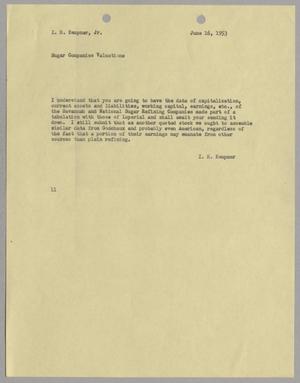 [Letter from Isaac Herbert Kempner to Isaac Herbert Kempner Jr., June 16, 1953]
