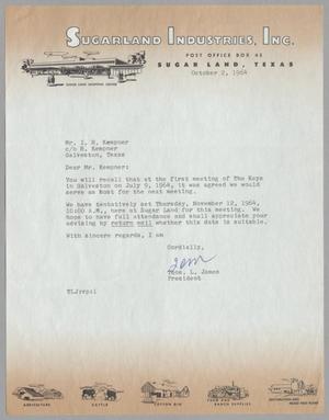 [Letter from Thomas L. James to I. H. Kempner, October 2, 1964]