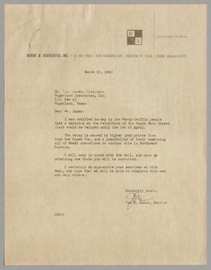 [Letter from Joe E. Russo to Thomas Leroy James, March 15, 1960]
