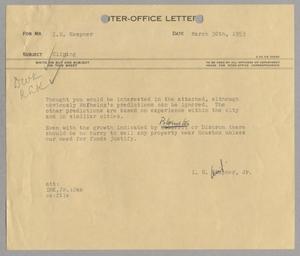 [Letter from I. H. Kempner, Jr. to I. H. Kempner, March 30, 1953]