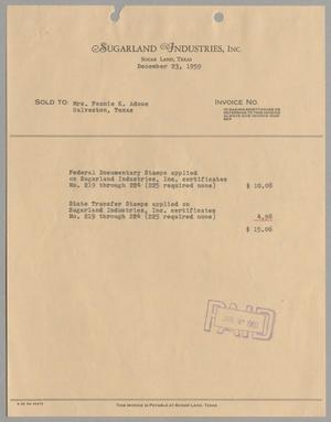 [Invoice for Stamps, December 23, 1959]