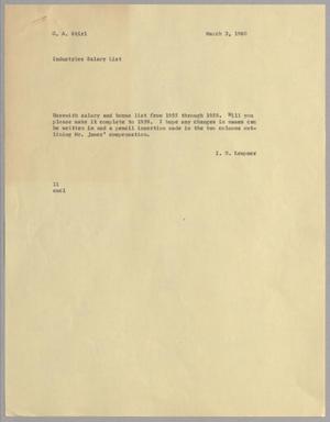 [Letter from Isaac Herbert Kempner to Gus A. Stirl, March 3, 1960]