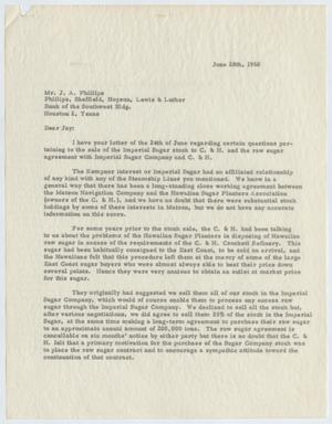 [Letter from I. H. Kempner to J. A. Phillips, June 28, 1960]