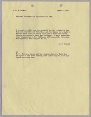 [Letter from I. H. Kempner to J. M. Sutton, March 2, 1953]