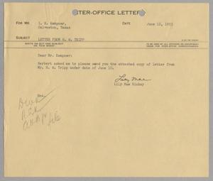 [Letter from Lily Mae Hickey to Isaac Herbert Kempner, June 12, 1953]