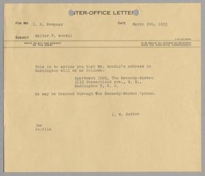[Letter from J. M. Sutton to I. H. Kempner, March 9, 1953]