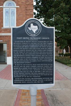 [Plaque at First United Methodist Church]