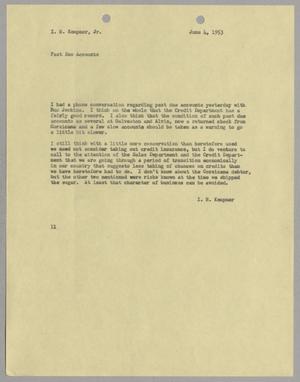 [Letter from Isaac Herbert Kemper to Isaac Herbert Kempner Jr., June 4, 1953]