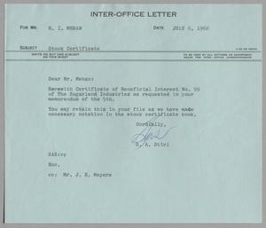 [Inter-Office Letter from Gus A. Stirl to R. I. Mehan, July 6, 1960]