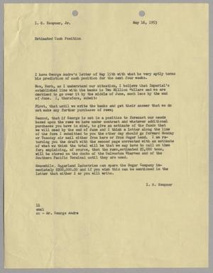 [Letter from Isaac Herbert Kempner to Isaac Herbert Kempner Jr., May 16, 1953]