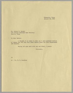 [Letter from Isaac Herbert Kempner to Walter F. Woodul, January 16, 1960]