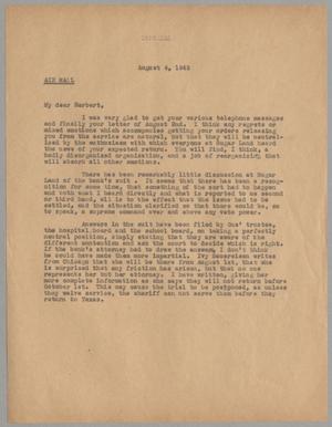[Letter to Isaac Herbert Kempner Jr., August 4, 1945]