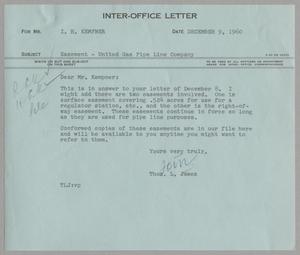 [Letter from Thomas Leroy James to Isaac Herbert Kempner, December 9, 1960]