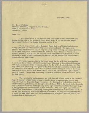 [Letter from I. H. Kempner to J. A. Phillips, June 28, 1960]