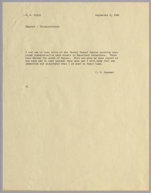 [Letter from Isaac Herbert Kempner to Gus A. Stirl, September 8, 1960]