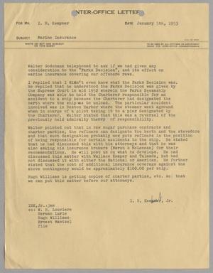 [Letter from I. H. Kempner, Jr. to I. H. Kempner, January 5, 1953]