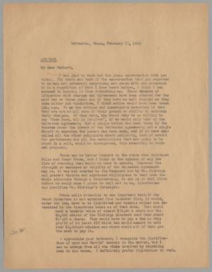 [Letter to Isaac Herbert Kempner Jr., February 17, 1945]