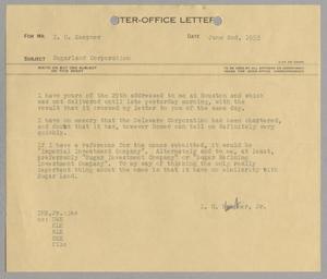 [Letter from Isaac Herbert Kenmpner Jr., to Isaac Herbert Kempner, June 2, 1953]