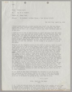 [Letter from Herman Lurie to E. A. Mantzel, April 14, 1953]