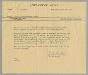 [Letter from J. Margaret Sutton to Isaac Herbert Kempner, September 7, 1960]