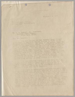 [Letter from Baker, Botts, Andrews & Parish to Isaac Herbert Kempner Jr., September 9, 1953]