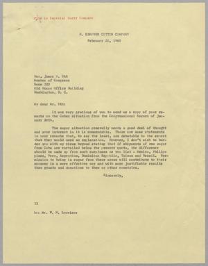 [Letter from Isaac Herbert Kempner to James B. Utt, February 20, 1960]