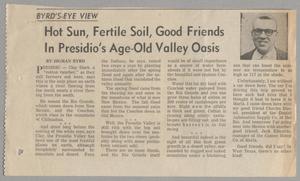 [Clipping: Hot Sun, Fertile Soil, Good Friends in Presidio's Age-Old Valley Oasis]