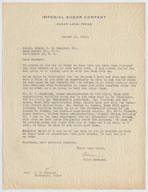 [Letter from Oscar Raymond Armstrong to Isaac Herbert Kempner Jr., August 10, 1945]