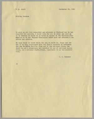 [Letter from Isaac Herbert Kempne to Gus A. Stirl, September 20, 1960