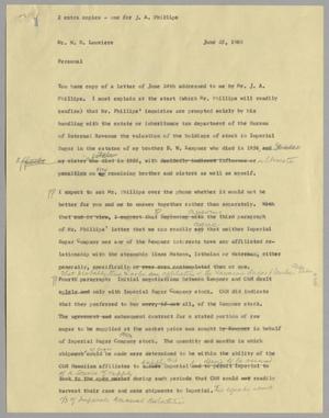 [Letter from I. H. Kempner to W. H. Louviere, June 25, 1960]