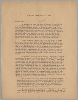 [Letter to Isaac Herbert Kempner Jr., April 10, 1945]
