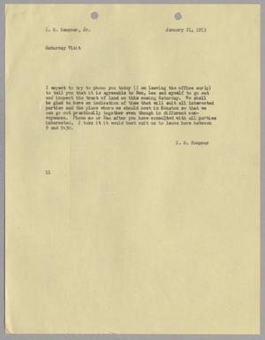 [Letter from I. H. Kempner to I. H. Kempner, Jr., January 21, 1953]