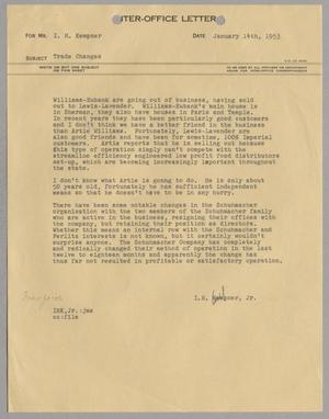 [Letter from I. H. Kempner, Jr. to I. H. Kempner, January 14, 1953]