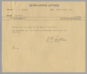 [Letter from J. M. Sutton to I. H. Kempner, March 23, 1953]