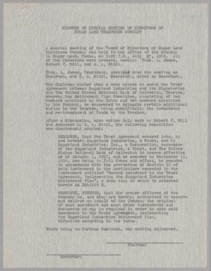[Directors Meeting Minutes, July 27, 1960]
