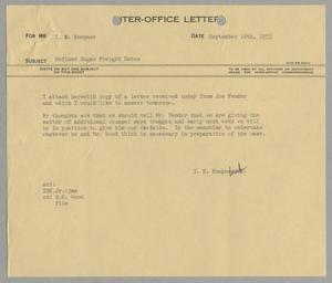 [Letter from Isaac Herbert Kempner Jr. to Isaac Herbert Kempner, September 16, 1953]